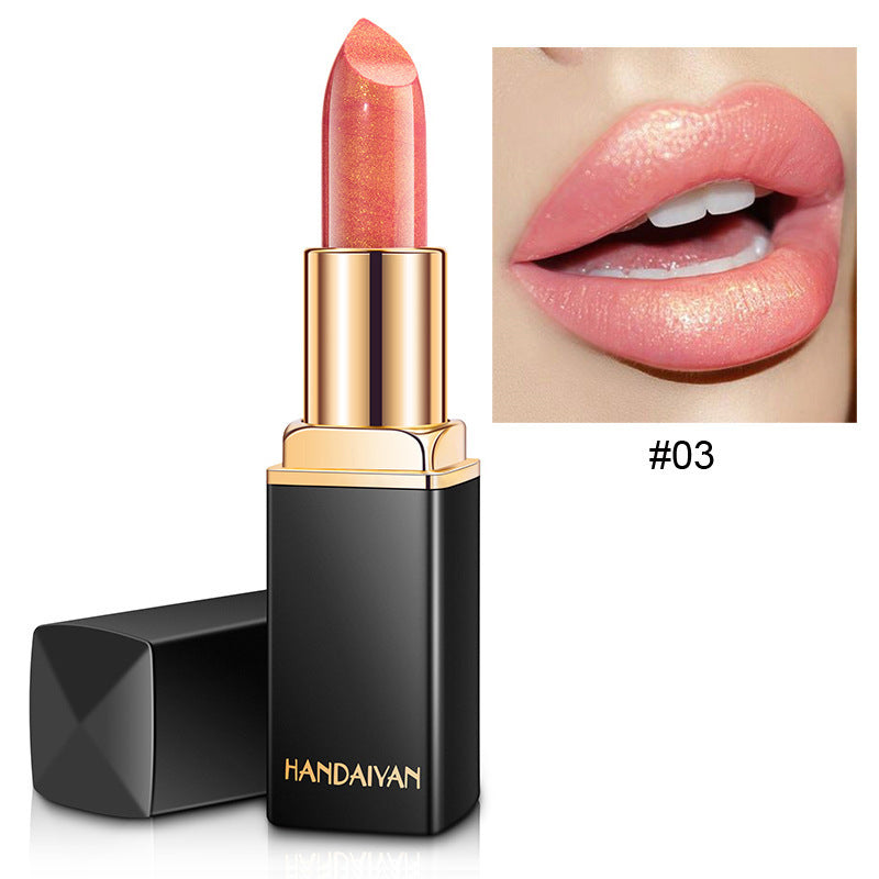 Glänzender metallischer Lippenstift Perlglanz-Farbtemperaturänderungs-Lippenstift Vergoldeter Lippenstift