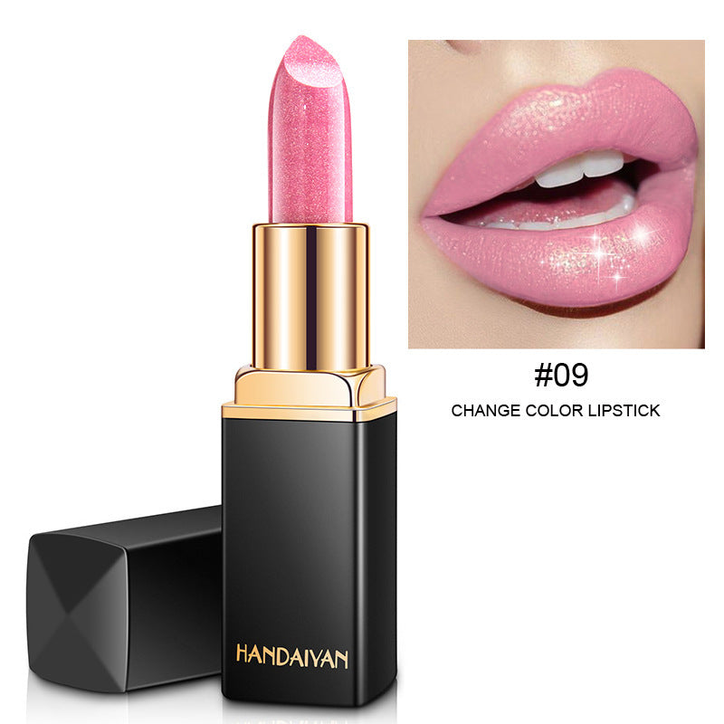 Glänzender metallischer Lippenstift Perlglanz-Farbtemperaturänderungs-Lippenstift Vergoldeter Lippenstift