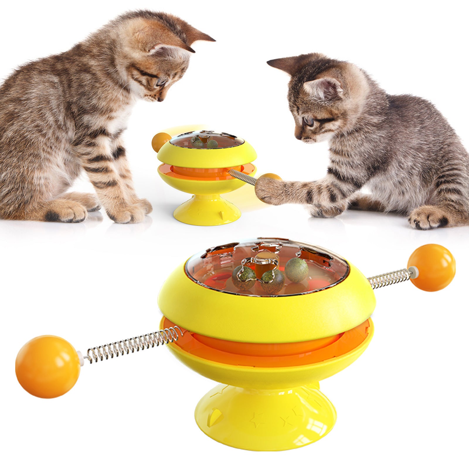 Rotatable Cat Toys Supplies With Catnip Interactive Training Toys For Cats Kitten Cat Accessories Pet Products - X2-Shopping