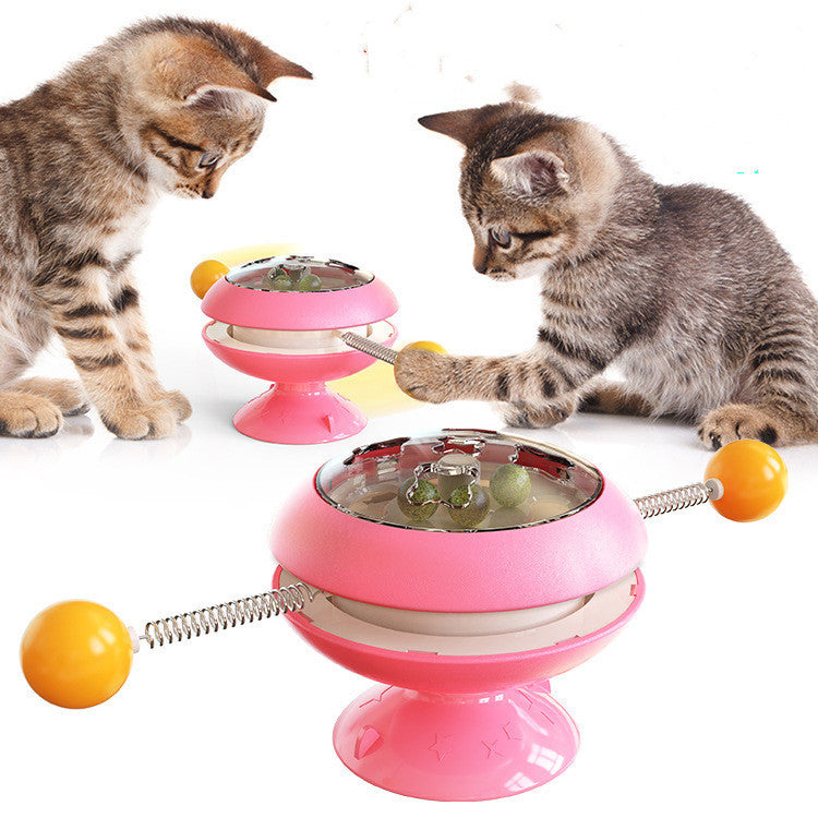 Rotatable Cat Toys Supplies With Catnip Interactive Training Toys For Cats Kitten Cat Accessories Pet Products - X2-Shopping