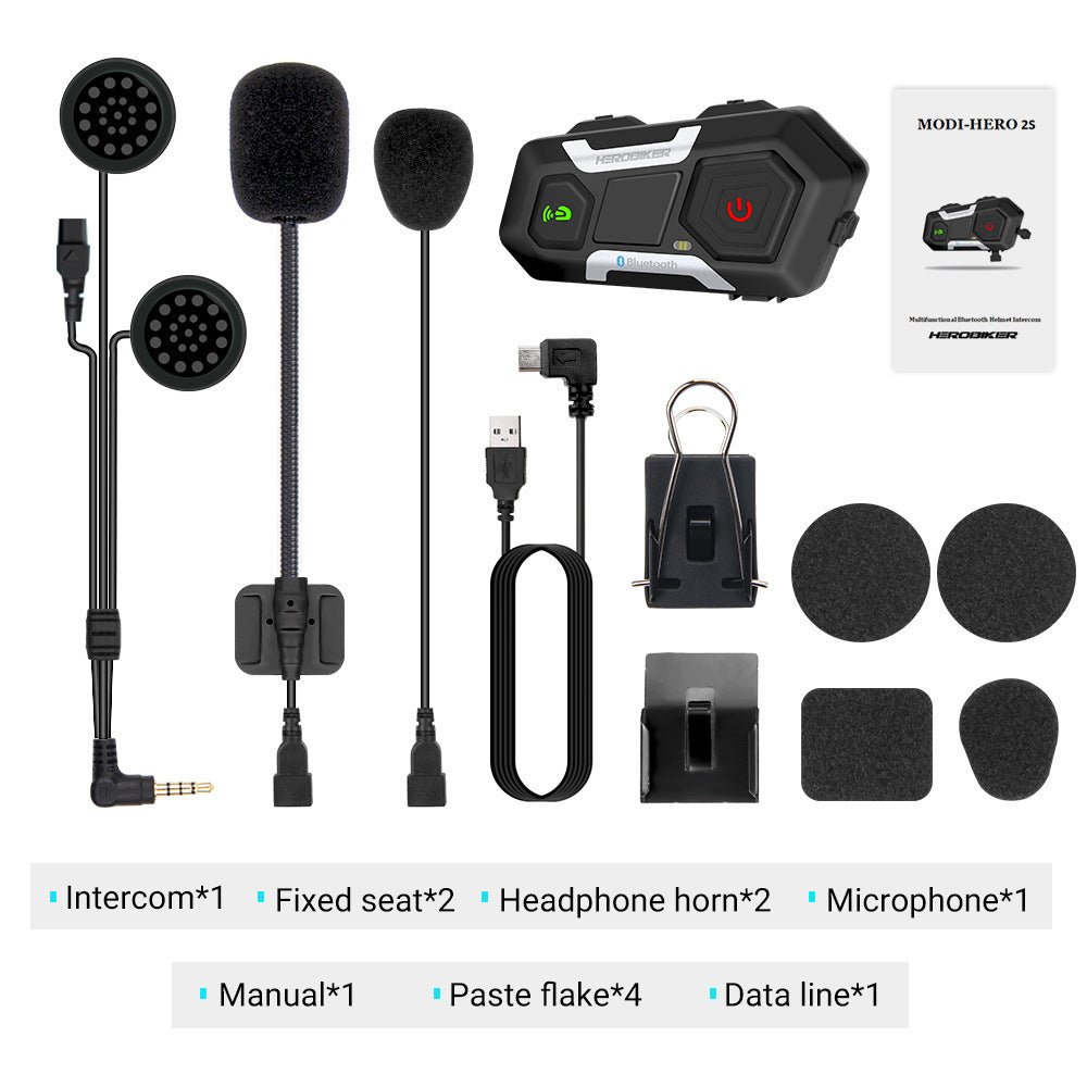 HEROBIKER Motorrad Intercom Helm Headset Helm Wasserdichte Lautsprecher Interphone Moto Headset Drahtlose Intercomunicador 1200M