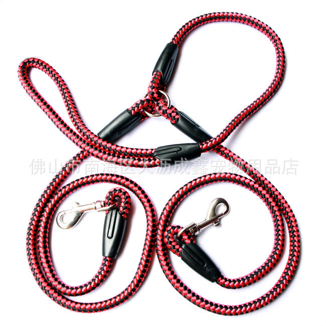 Double-Ended Traction Rope For Walking The Dog Hand-Double-Ended Traction Rope One Plus Two Leash Collar Pet Supplies Dog Collar - X2-Shopping