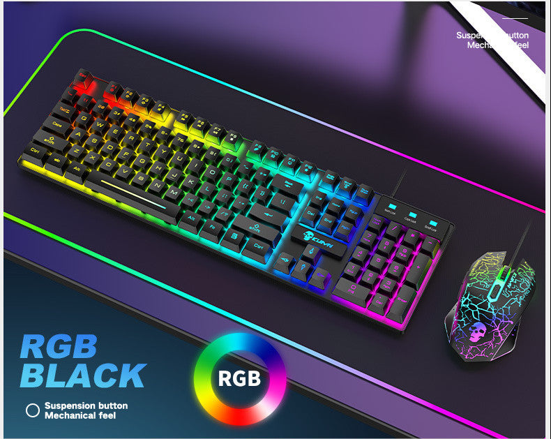 Kuiying T6RGB leuchtendes Tastatur- und Mausset