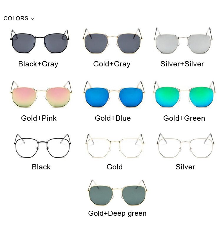 Sechseckige Sonnenbrille für Damen 