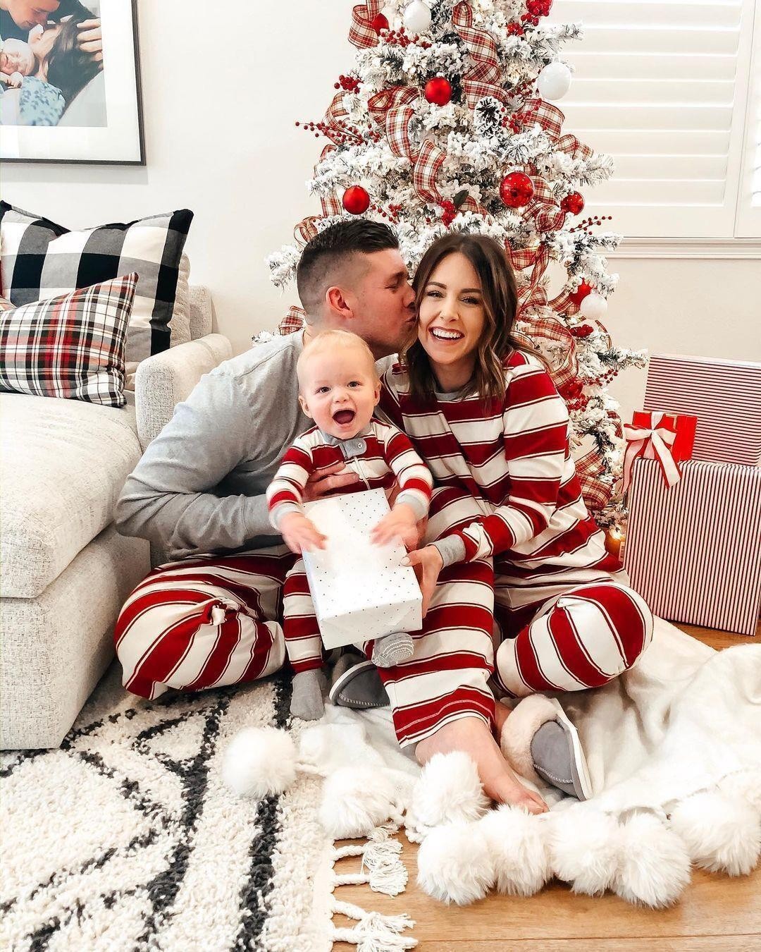 Parent-child Striped Christmas Family Set - X2-Shopping