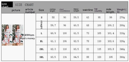 Polyester Black And White Contrast Color Christmas New Parent-Child Women's Casual Suit - X2-Shopping