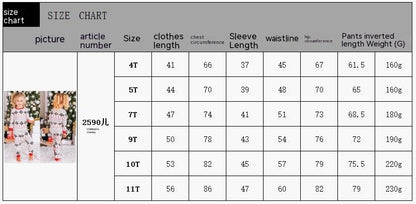Polyester Black And White Contrast Color Christmas New Parent-Child Women's Casual Suit - X2-Shopping