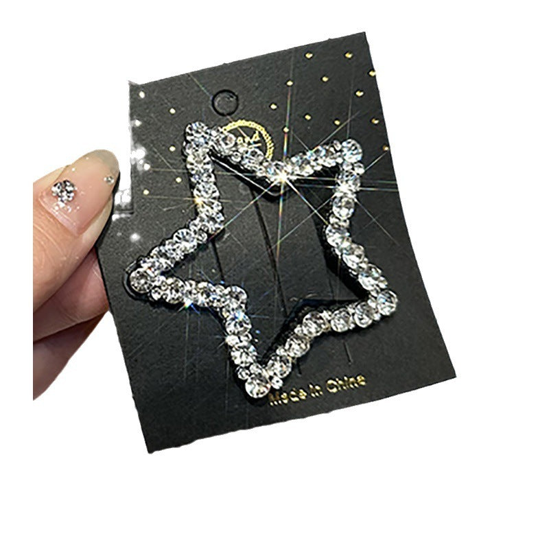 High-end Simple Rhinestone Star Hairpin Sweet Cool Female Headdress