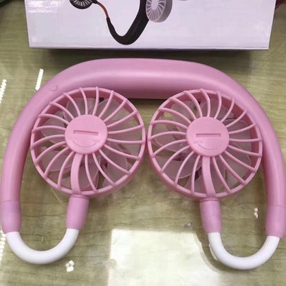 Aufladen tragbarer Lazy Fan Student Desktop Fan Hängender Halsventilator