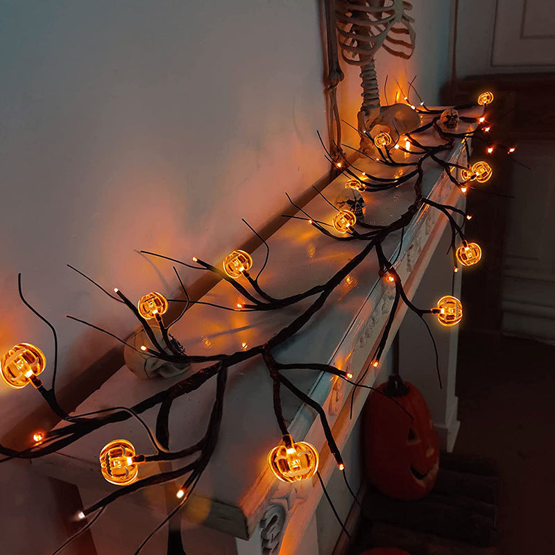 Halloween LED Weidenreben Lichterkette Coole Cartoon Fledermaus Kürbis Dekoration Für Indoor Outdoor Party Haus Dekor