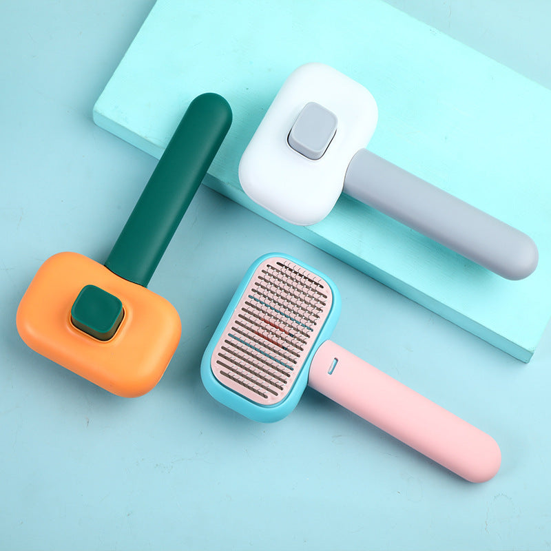 New Pet Cat Dog Hair Brush Hair Massage Comb Open-Knot Brush Grooming Cleaning Tool Stainless Steel Comb - X2-Shopping