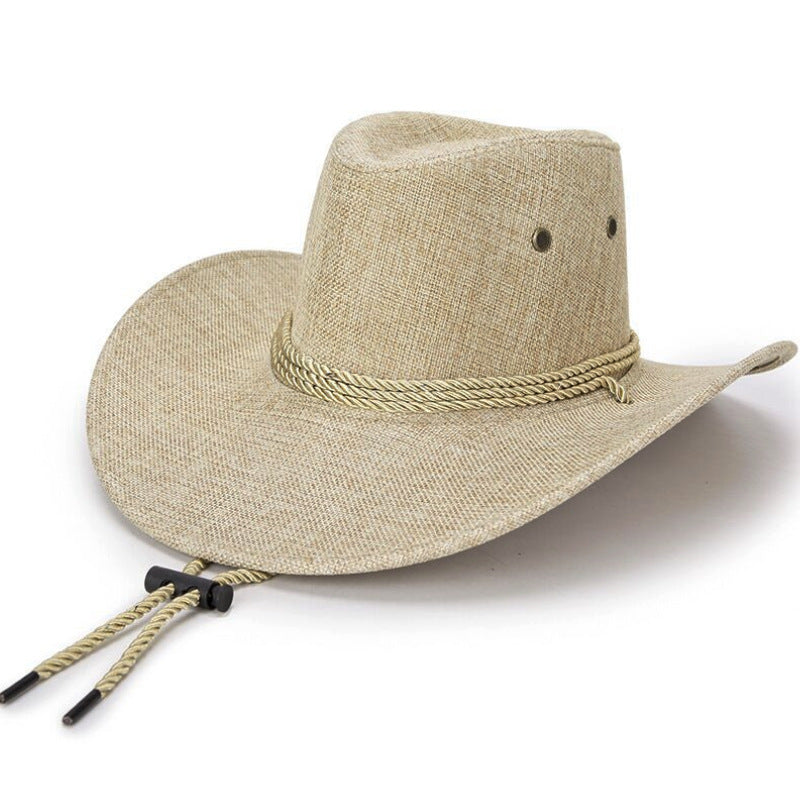 Cowboy Hat Men's Double-sided Suede Sun Hat With Wide Brim
