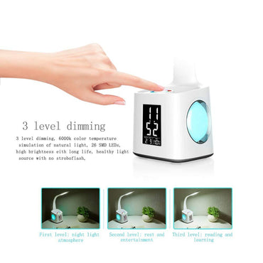 Studie LED Schreibtisch Lampe USB Lade Port &amp; Bildschirm &amp; Kalender &amp; Farben Nacht Licht Kinder Dimmbare Tisch Lampe Mit Stift Halten