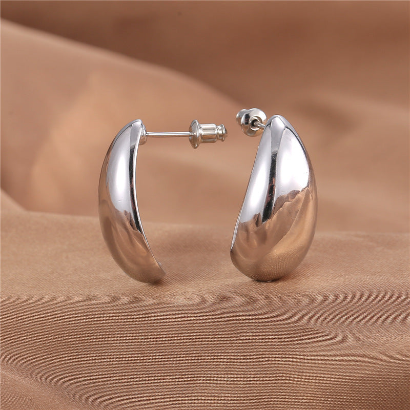 Metall Textur Hochwertige Ohrringe Golden Water Drop