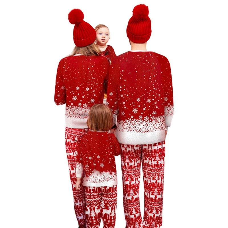 Christmas Print Long Sleeve Casual Parent-Child Suit - X2-Shopping
