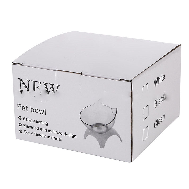 Non Slip Double Cat Bowl With Raised Stand Pet Food Cat Feeder Protect Cervical Vertebra Dog Bowl Transparent Pet Products - X2-Shopping