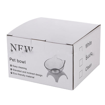 Non Slip Double Cat Bowl With Raised Stand Pet Food Cat Feeder Protect Cervical Vertebra Dog Bowl Transparent Pet Products - X2-Shopping