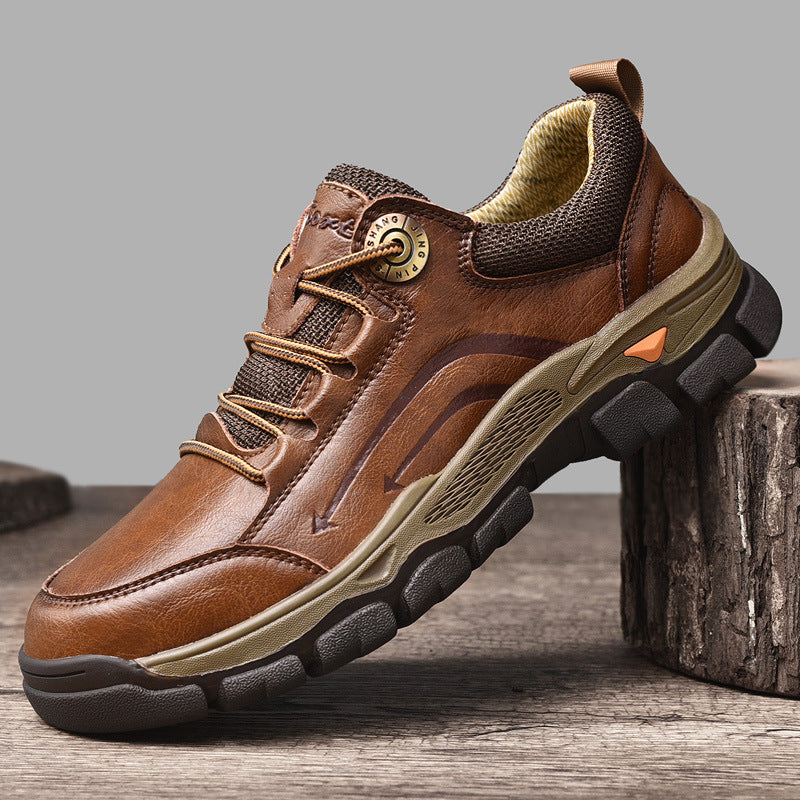 Lace-up Bull-toe Shoes Hiking Shoes Low-top Casual Work Shoes