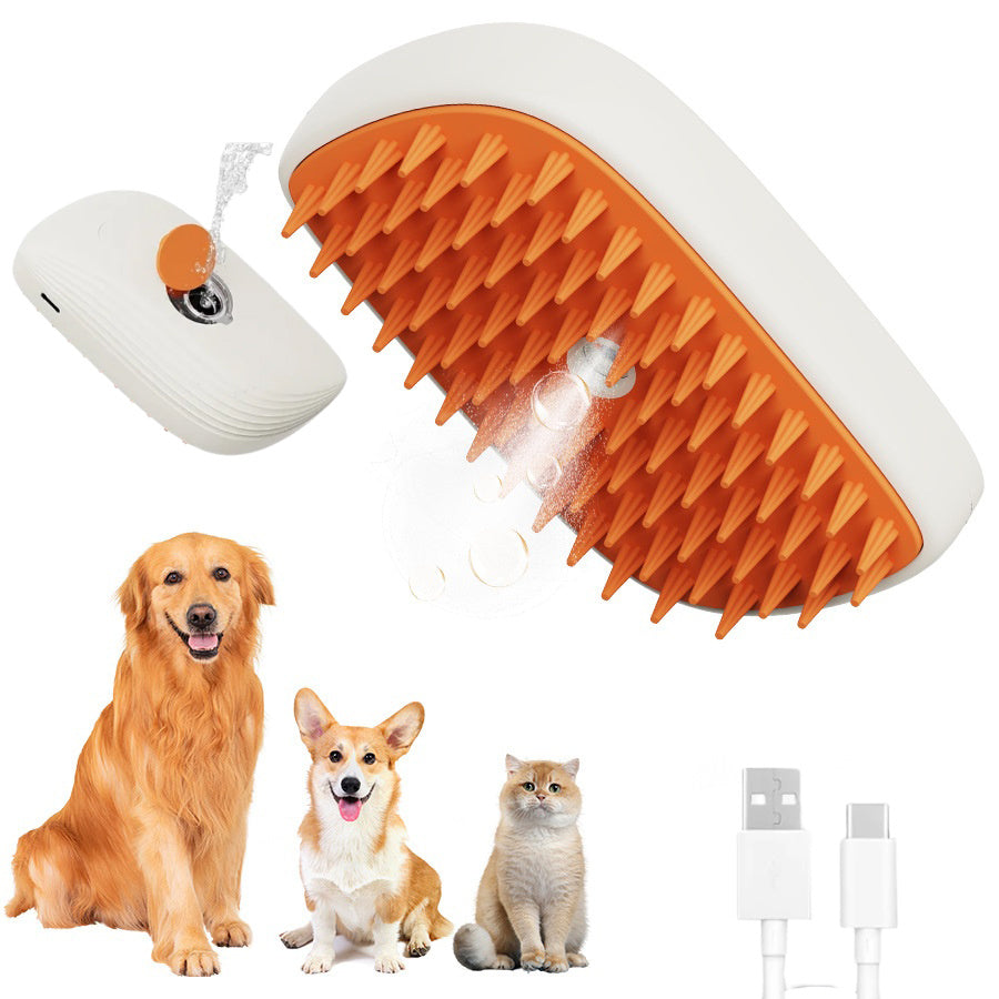 USB Rechargeable Pets Steam Brush Spray Massage Comb Pet Grooming Tools Cat Steam Comb Pet Products - X2-Shopping