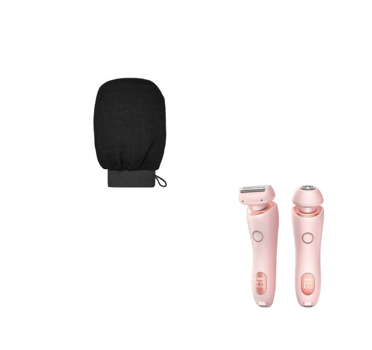 ماكينة إزالة الشعر 2 في 1 قابلة لإعادة الشحن عبر USB للنساء، ماكينة حلاقة للجسم والوجه والساق والإبط والبكيني واليدين والعانة