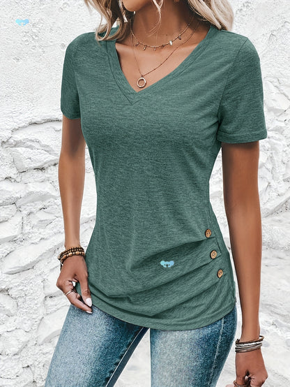 Machine Washable Polyester And Spandex Blended Fashion Green Collar Top