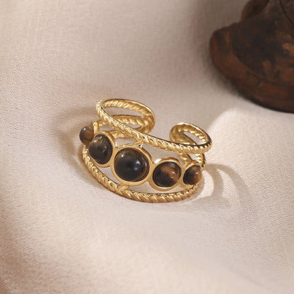 Maillard Khaki Exquisiter, eleganter, modischer Edelstahlring