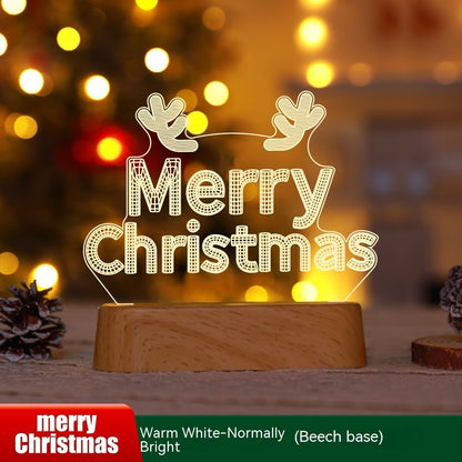 Weihnachtsdekoration 3D-Lampe Acryl LED-Nachtlichter Neujahr Valentinstag Weihnachten Kindergeschenk Weihnachtsschmuck