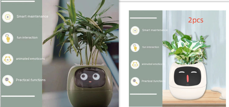 Smart Planter – Endloser Spaß – Über 49 ausdrucksstarke Ausdrücke – 7 intelligente Sensoren und KI-Chips machen das Pflanzenaufziehen einfach und unterhaltsam
