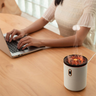 Vulkanische Flamme Aroma Ätherisches Öl Diffusor USB Tragbare Quallen Luftbefeuchter Nacht Licht Lampe Duft Luftbefeuchter