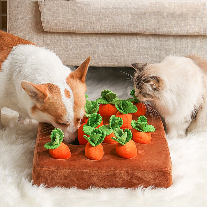 Pet Dog Toys Carrot Plush Toy Vegetable Chew Toy For Dogs Snuffle Mat For Dogs Cats Durable Chew Puppy Toy Dogs Accessories - X2-Shopping