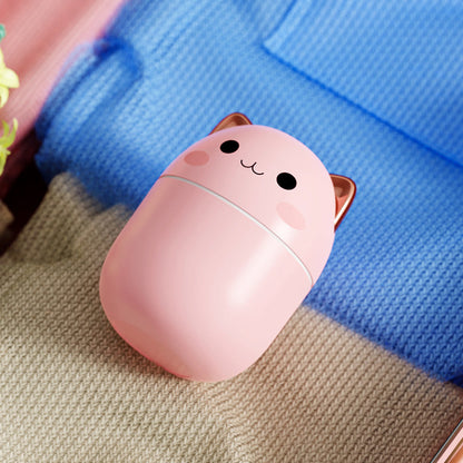 Luftbefeuchter, süße Katze, ultraleiser USB-Luftreiniger für Büro, Haushalt, Schlafzimmer, Auto, Aromatherapie, mit LED-Kühlnebelspray