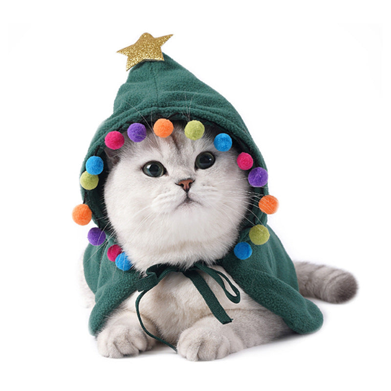Cute Dog Cat Costume Christmas Cloak Halloween Disguise Cat - X2-Shopping