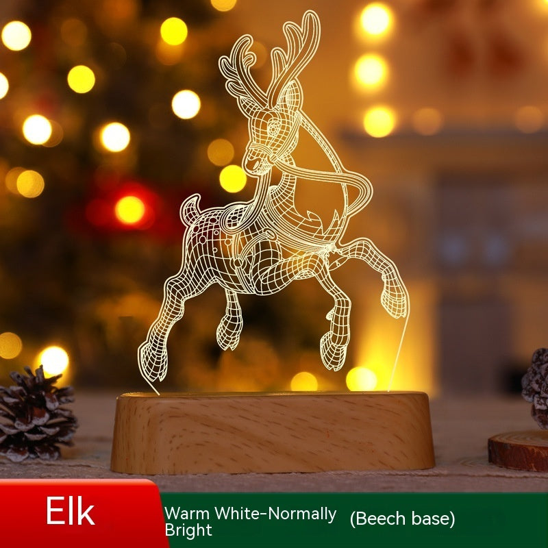 Weihnachtsdekoration 3D-Lampe Acryl LED-Nachtlichter Neujahr Valentinstag Weihnachten Kindergeschenk Weihnachtsschmuck