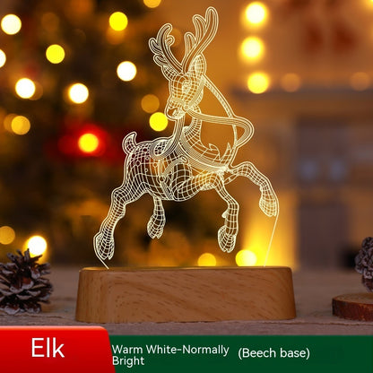 Weihnachtsdekoration 3D-Lampe Acryl LED-Nachtlichter Neujahr Valentinstag Weihnachten Kindergeschenk Weihnachtsschmuck