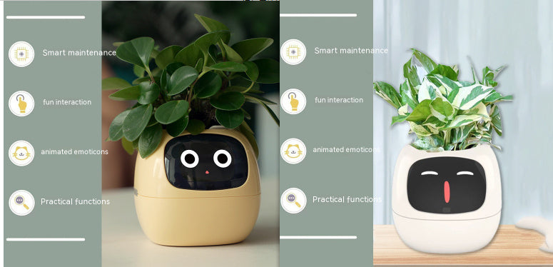 Smart Planter – Endloser Spaß – Über 49 ausdrucksstarke Ausdrücke – 7 intelligente Sensoren und KI-Chips machen das Pflanzenaufziehen einfach und unterhaltsam