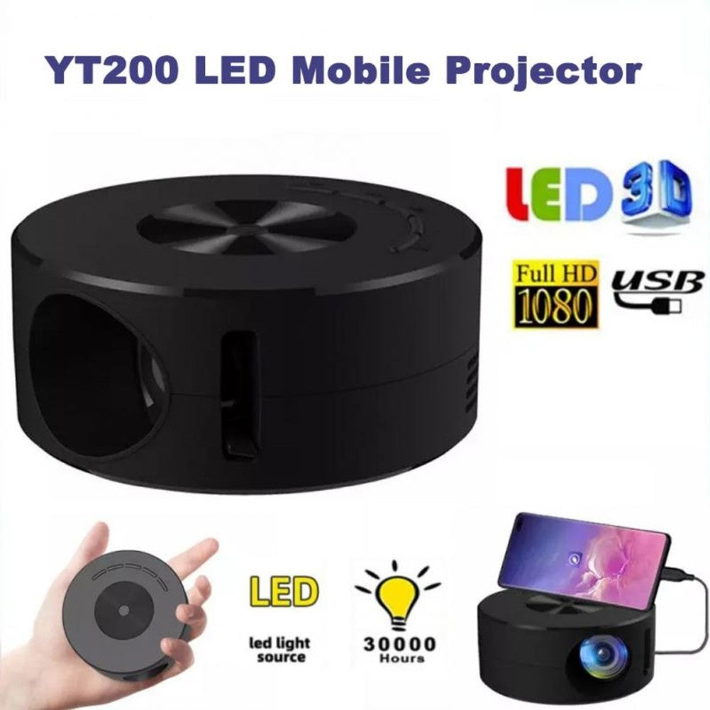جهاز عرض ذكي محمول يعمل بالواي فاي بدقة 1080 بكسل، جهاز عرض فيديو LED صغير للمسرح المنزلي ومشغل الوسائط