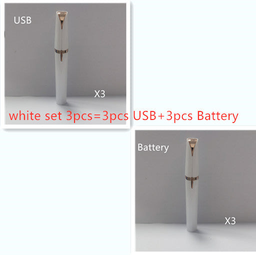 Mini Elektrischer Augenbrauentrimmer Lippenstift Augenbrauen Stift Haarentferner Schmerzloser Rasierer Epilierer mit LED-Licht