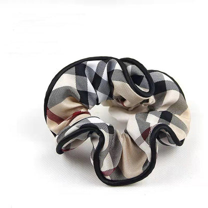 Simple New Classic Plaid Fabric Large Intestine Hair Ring I