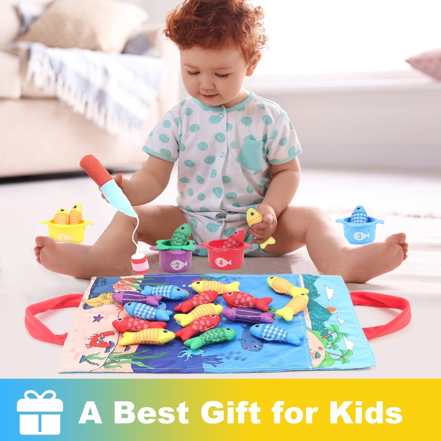 Baby Angeln Spielzeug Drei-dimensional Stoff Krabbeln Frühen Bildung Aufklärung