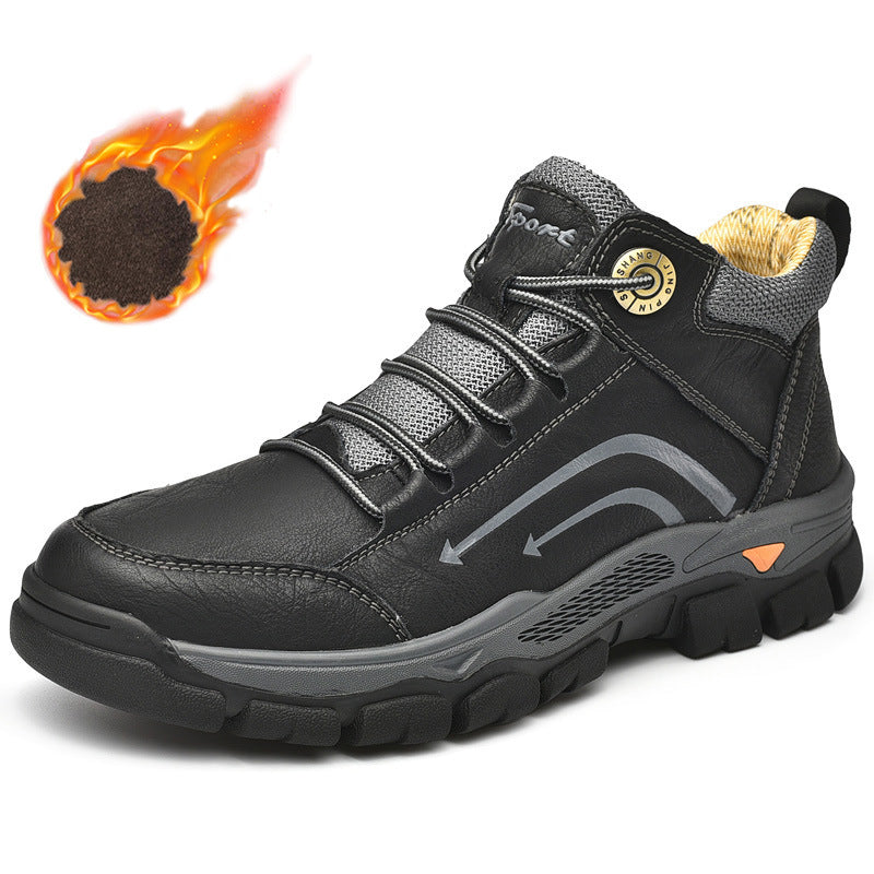 Lace-up Bull-toe Shoes Hiking Shoes Low-top Casual Work Shoes