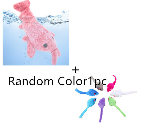 Pet Toys Electric Jumping Shrimp USB Charging Simulation Lobster Funny Cat Plush Pets Toy - X2-Shopping