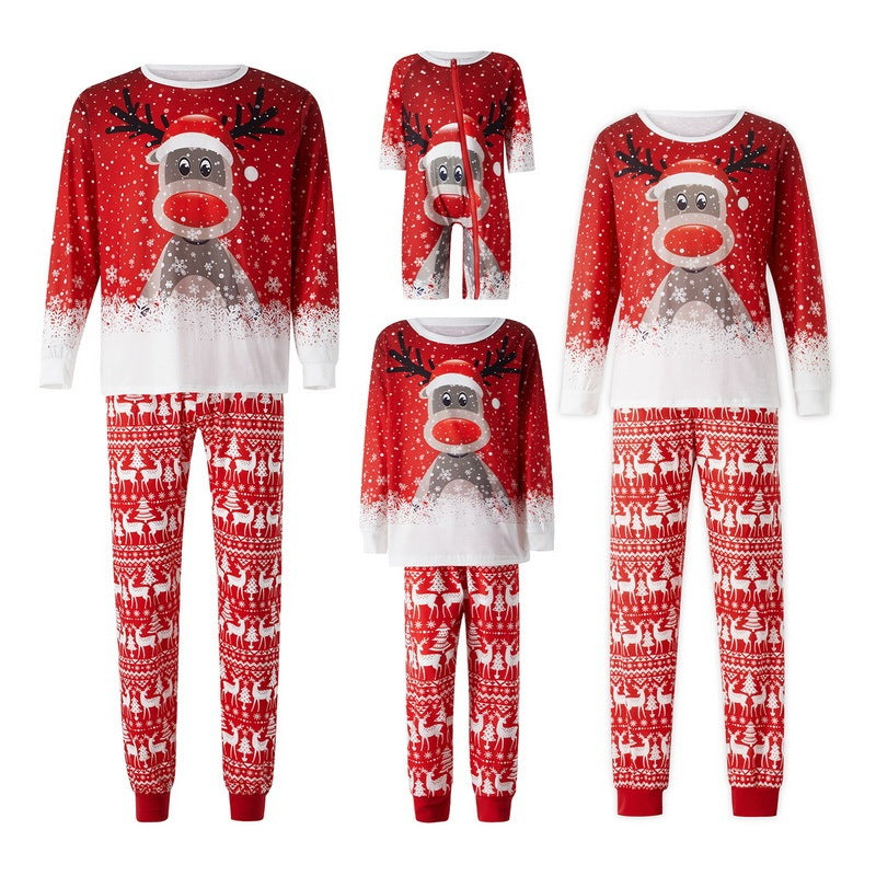 Christmas Print Long Sleeve Casual Parent-Child Suit - X2-Shopping