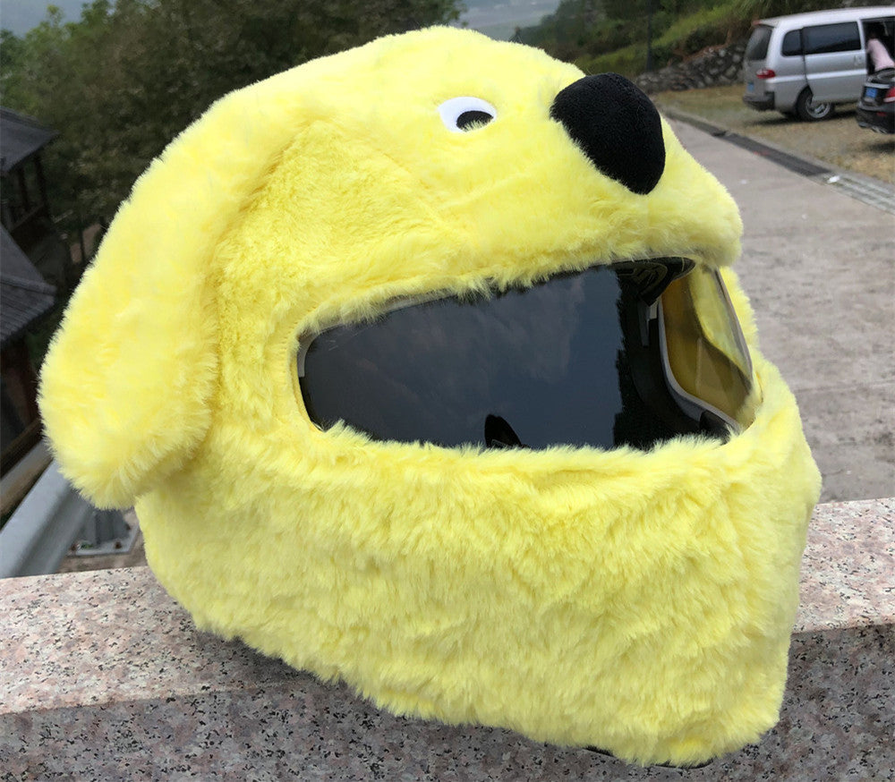 Helmschutz Kopfbedeckung Vollhelm Cartoon Plüsch Panda Frosch Welpe enthüllt Helm Sportwagen