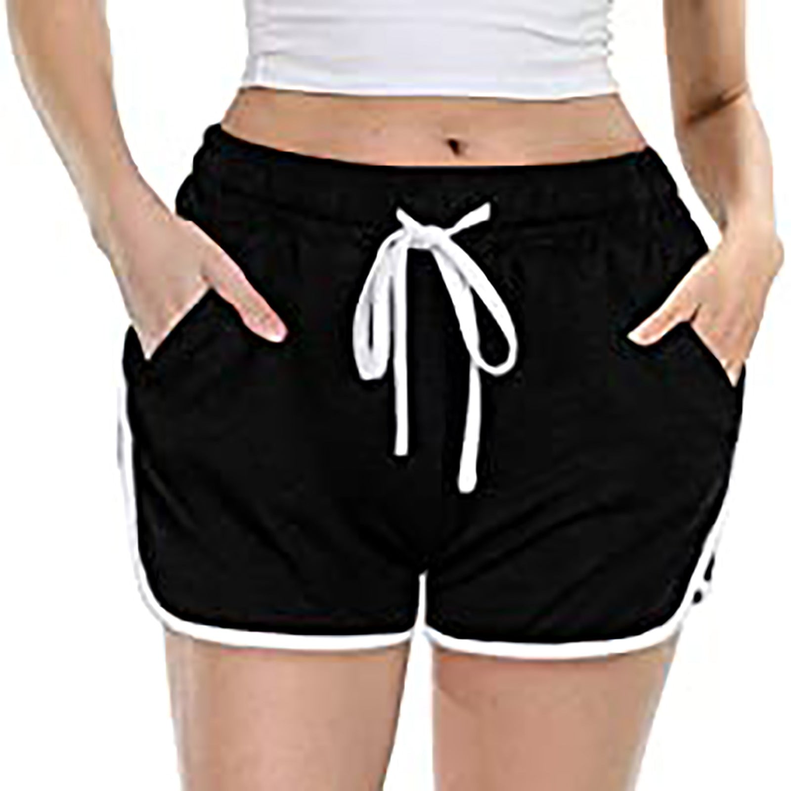 Women's Casual Solid Color Tether Shorts - X2-Shopping