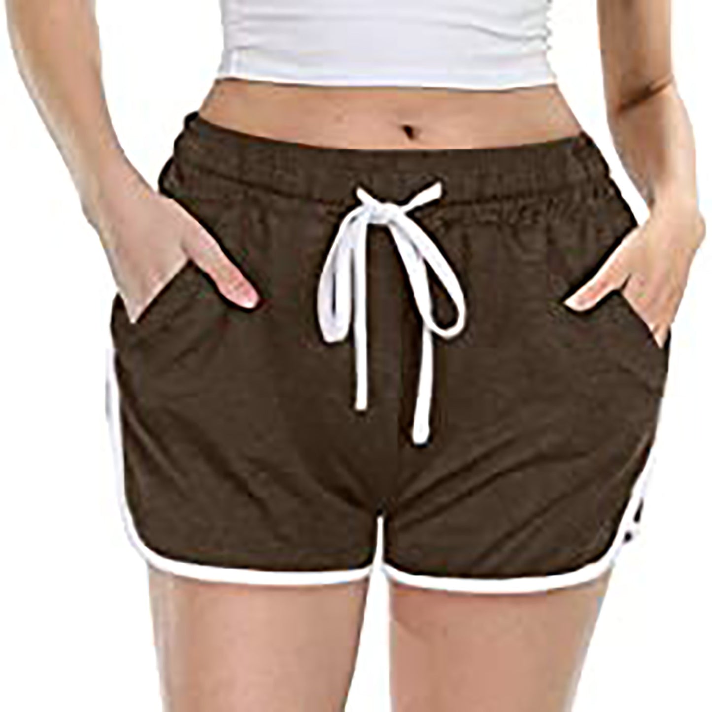 Women's Casual Solid Color Tether Shorts - X2-Shopping