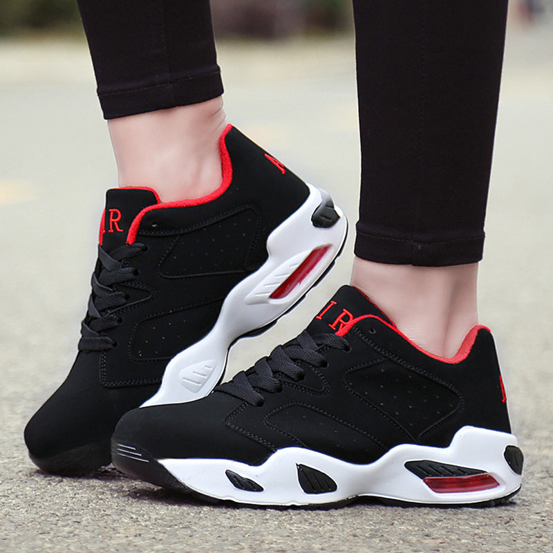 Shock-absorbing couple air cushion sneakers