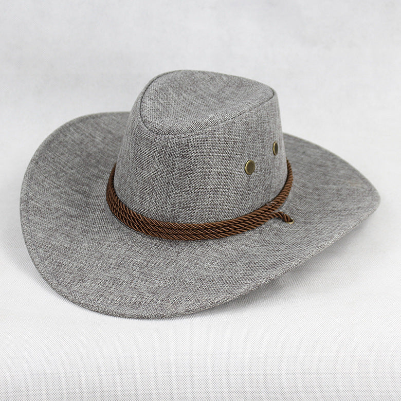 Cowboy Hat Men's Double-sided Suede Sun Hat With Wide Brim