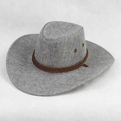 Cowboy Hat Men's Double-sided Suede Sun Hat With Wide Brim