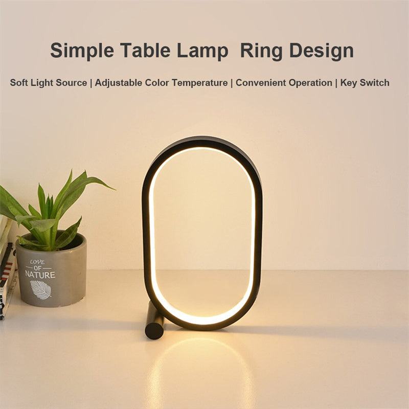 USB-Plug-In-Lampe Ovale Acryllampe Touch Control Dimmbar Moderne Einfache Kreative Nachtlampe Nachttisch-Leselampe Schreibtischtisch-LED
