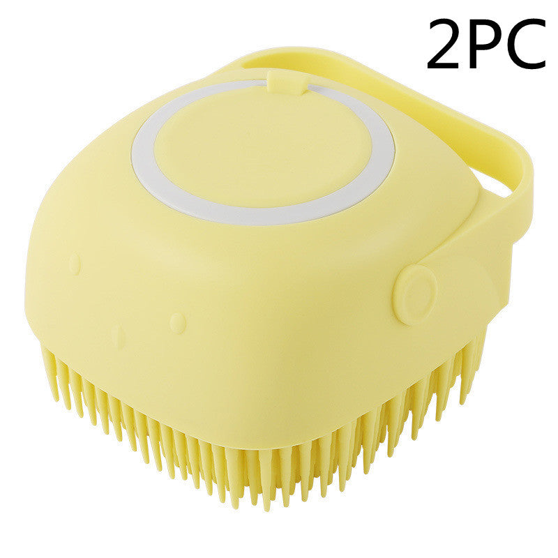 Silicone Dog Bath Massage Gloves Brush Pet Cat Bathroom Cleaning Tool Comb Brush For Dog Can Pour Shampoo Dog Grooming Supplies - X2-Shopping